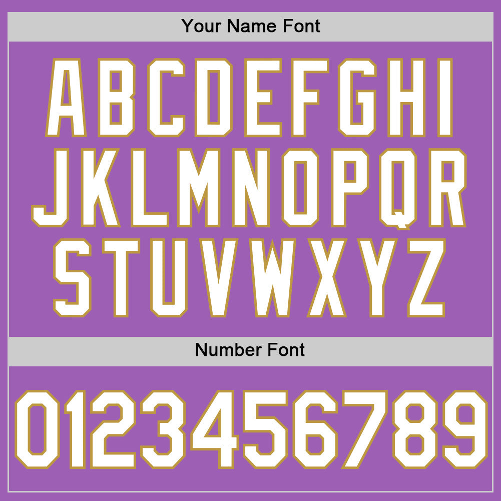 Custom Medium Purple White-Old Gold Authentic Baseball Jersey baseball jersey product view 5