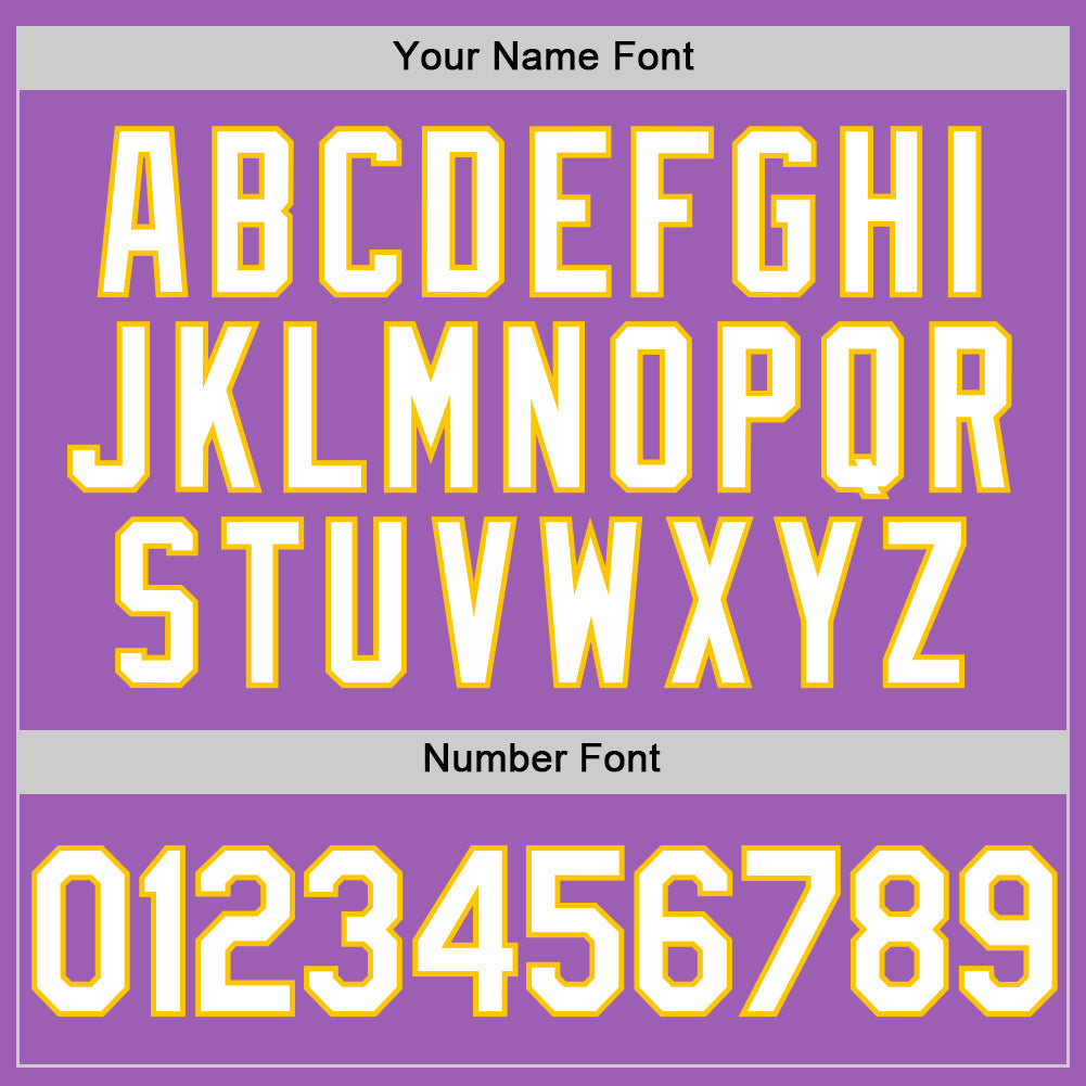 Custom Medium Purple White-Yellow Authentic Baseball Jersey baseball jersey product view 5