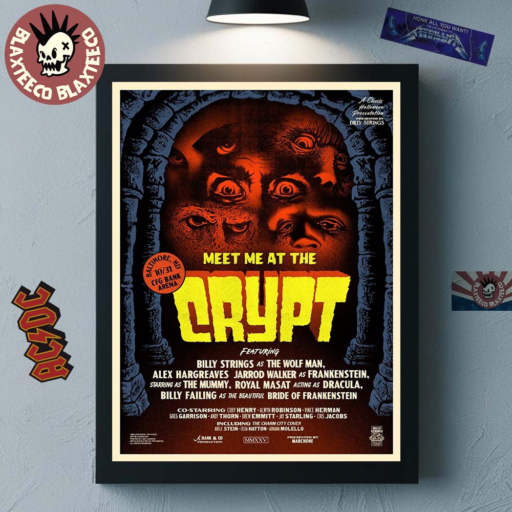 Meet Me At The Crypt 2025 Halloween Lineup Poster In Baltimore Maryland At CFG Bank Arena On October 31 2025 Art By Logan Fox Poster Canvas - T-Shirt, Sweatshirt, Hoodie