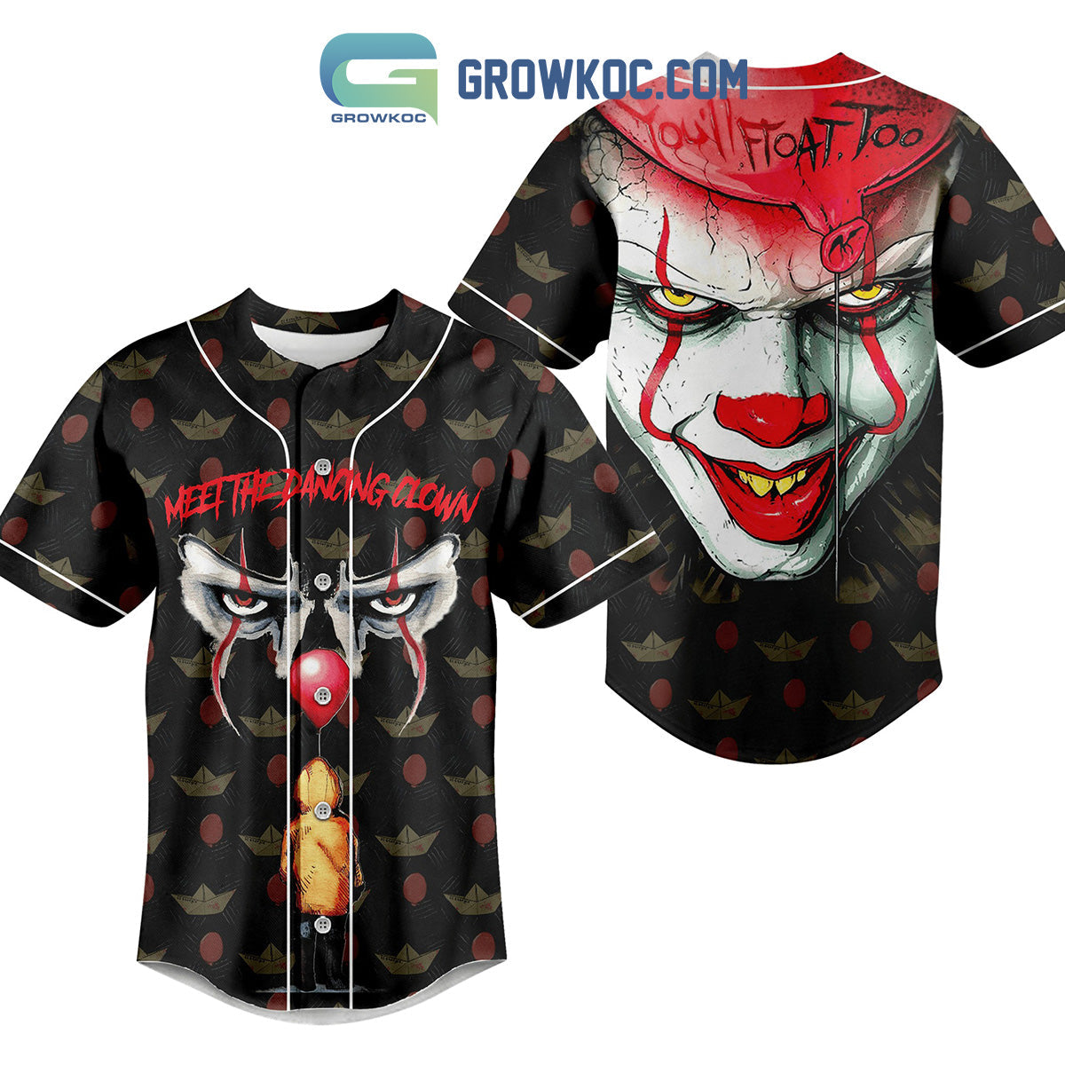 Meet The Dancing Clown You’ll Float Too Baseball Jersey baseball jersey product view 1