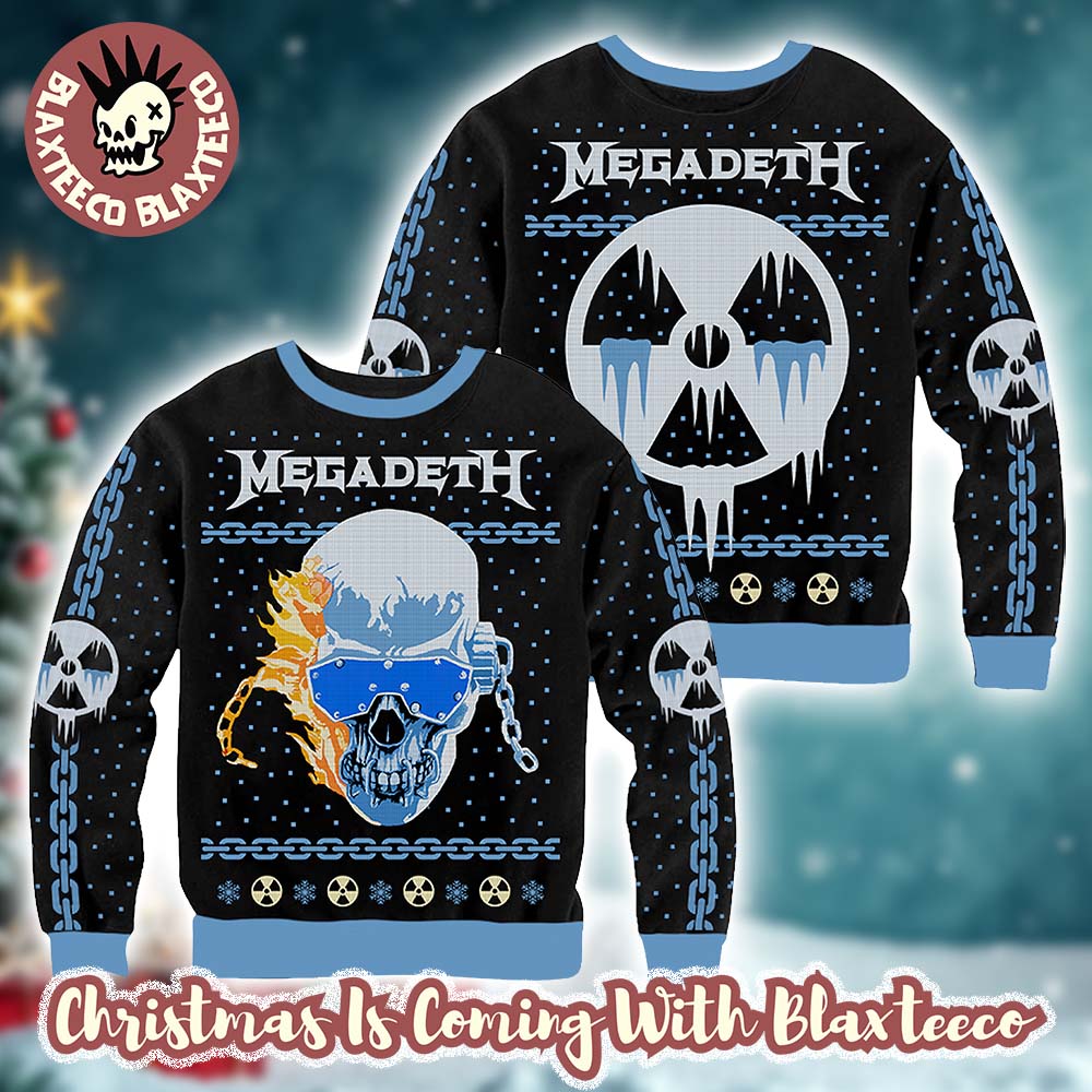 Megadeth Flame Skull Ice Style 2025 Knit Vic Holiday Sweater Christmas Unisex T-shirt, Sweatshirt, Hoodie, Long Sleeve Tee - T-Shirt, Sweatshirt, Hoodie