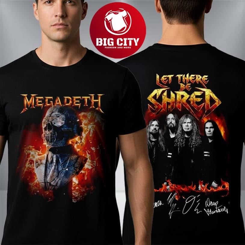 Megadeth Let There Be Shred Signature Two Sided Shirt Unisex T-shirt, Sweatshirt, Hoodie, Long Sleeve Tee - T-Shirt, Sweatshirt, Hoodie