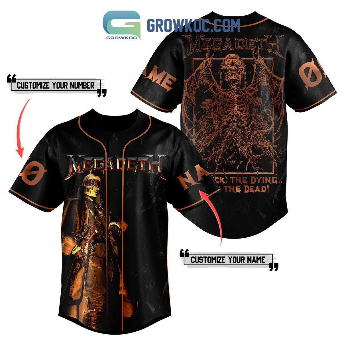 Megadeth The Sick The Dying And The Dead Personalized Baseball Jersey baseball jersey product view 1