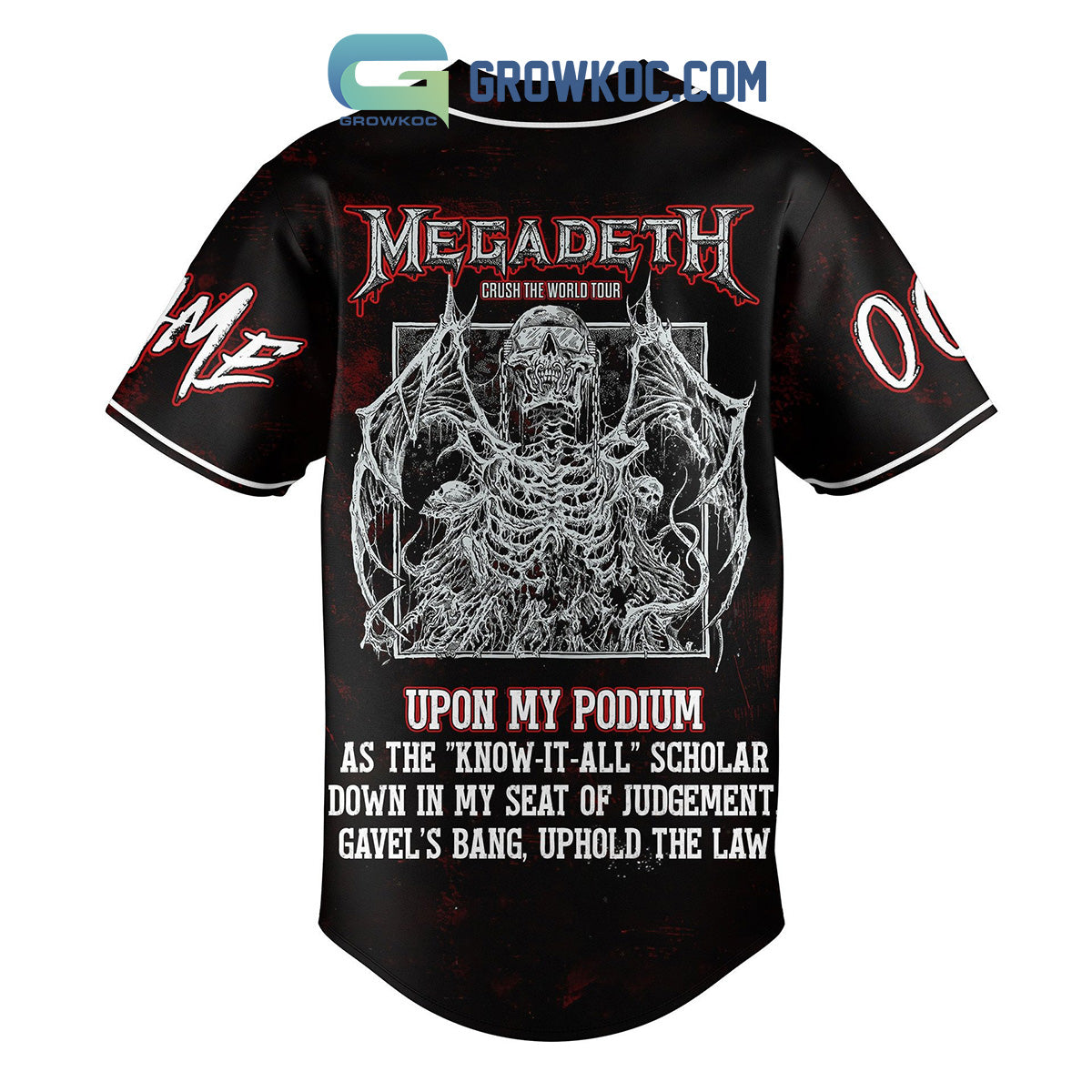 Megadeth Upon My Podium Personalized Baseball Jersey baseball jersey product view 2