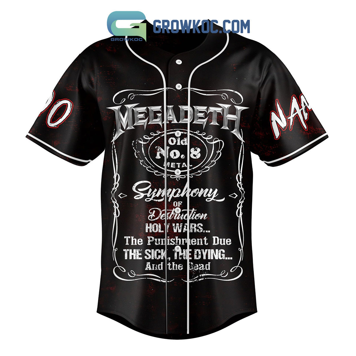 Megadeth Upon My Podium Personalized Baseball Jersey baseball jersey product view 3