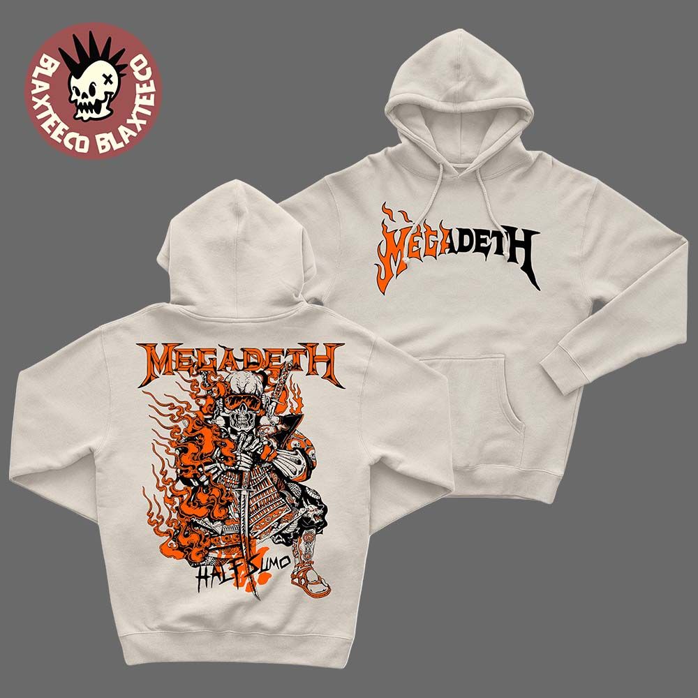 Megadeth X Half Sumo Farewell Fire 2026 Collection White Hoodie Unisex T-shirt, Sweatshirt, Hoodie, Long Sleeve Tee - T-Shirt, Sweatshirt, Hoodie