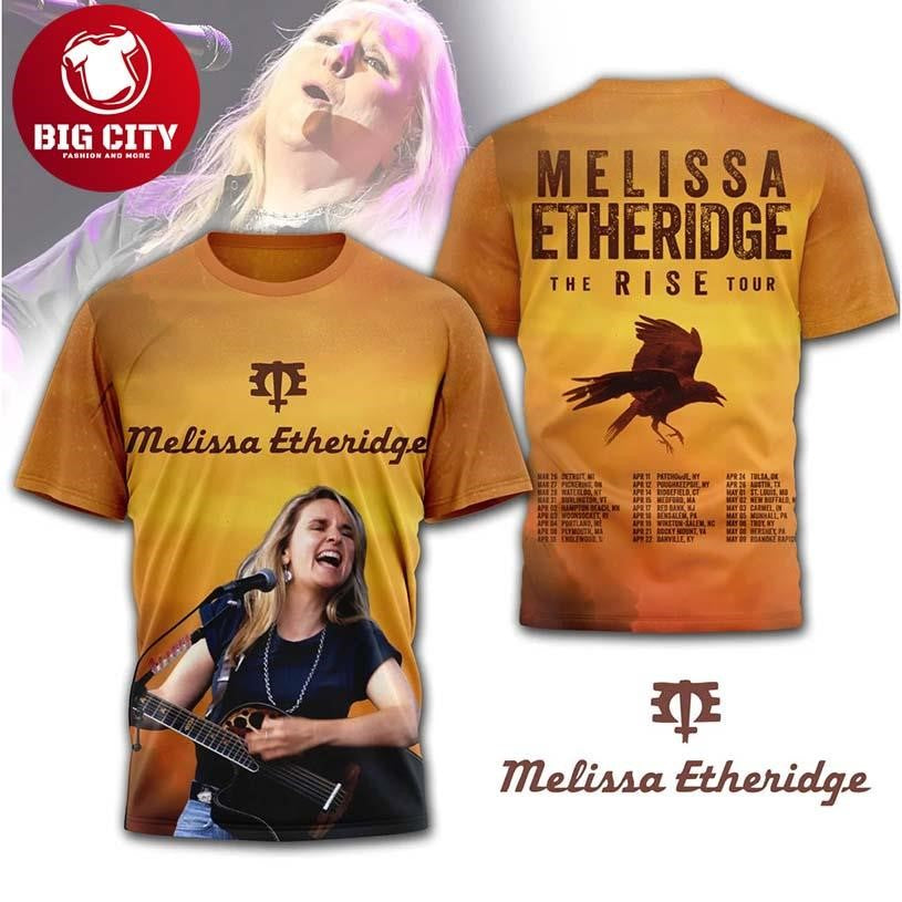 Melissa Etheridge The Rise Tour 2026 Two Sided Shirt Unisex T-shirt, Sweatshirt, Hoodie, Long Sleeve Tee - T-Shirt, Sweatshirt, Hoodie