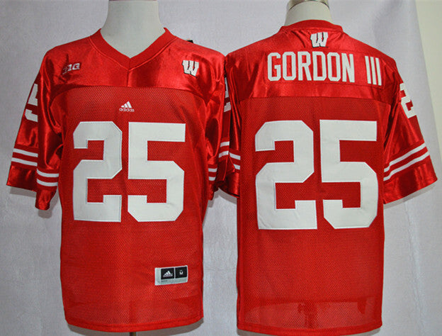 Melvin Gordon III 25 Red College Football Jersey football jersey product view 1