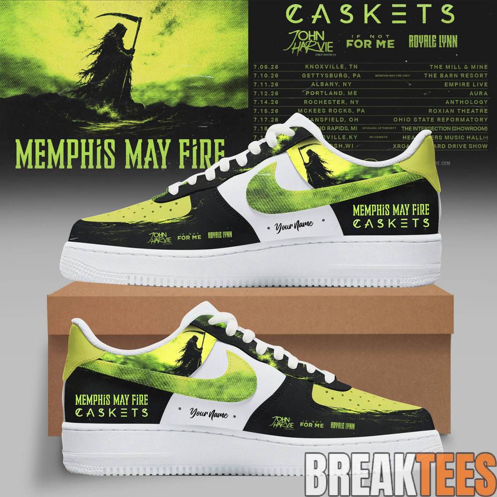 Memphis May Fire x Caskets Custom Air Force 1 Shoes Unisex T-shirt, Sweatshirt, Hoodie, Long Sleeve Tee - T-Shirt, Sweatshirt, Hoodie