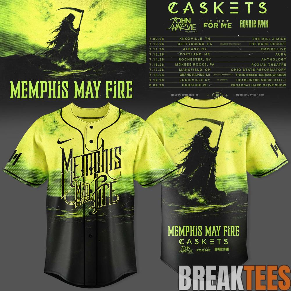 Memphis May Fire x Caskets Special Jersey Unisex T-shirt, Sweatshirt, Hoodie, Long Sleeve Tee - T-Shirt, Sweatshirt, Hoodie