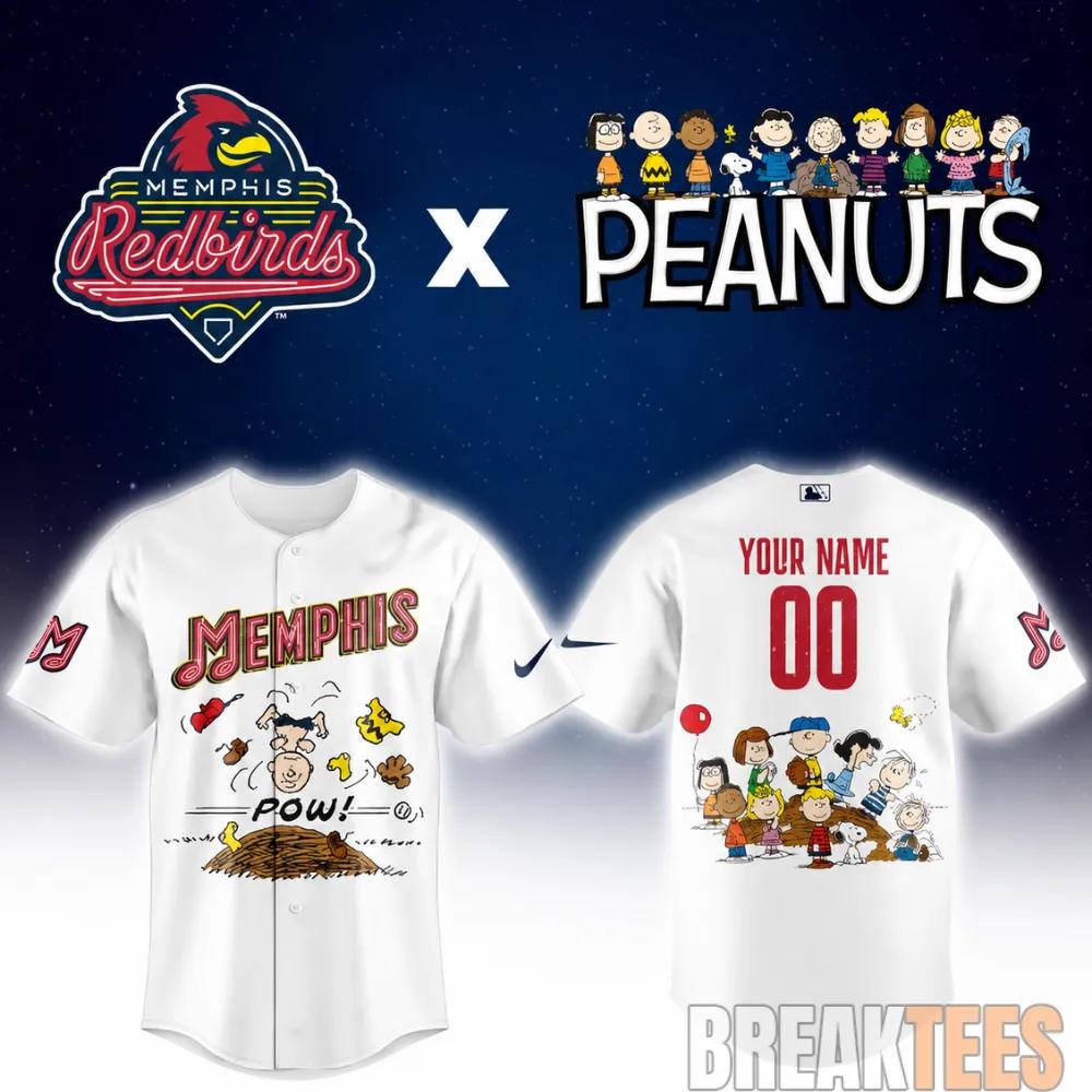 Memphis Redbirds Peanuts Night MiLB 2026 Personalized Baseball Jersey Unisex T-shirt, Sweatshirt, Hoodie, Long Sleeve Tee - T-Shirt, Sweatshirt, Hoodie