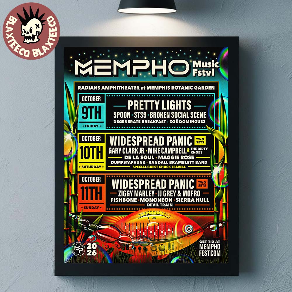 Mempho Music Festival 2026 Full Lineup In Memphis Tennessee at the Radians Amphitheater at Memphis Botanic Garden From October 9 To 11 2026 Poster Canvas - T-Shirt, Sweatshirt, Hoodie
