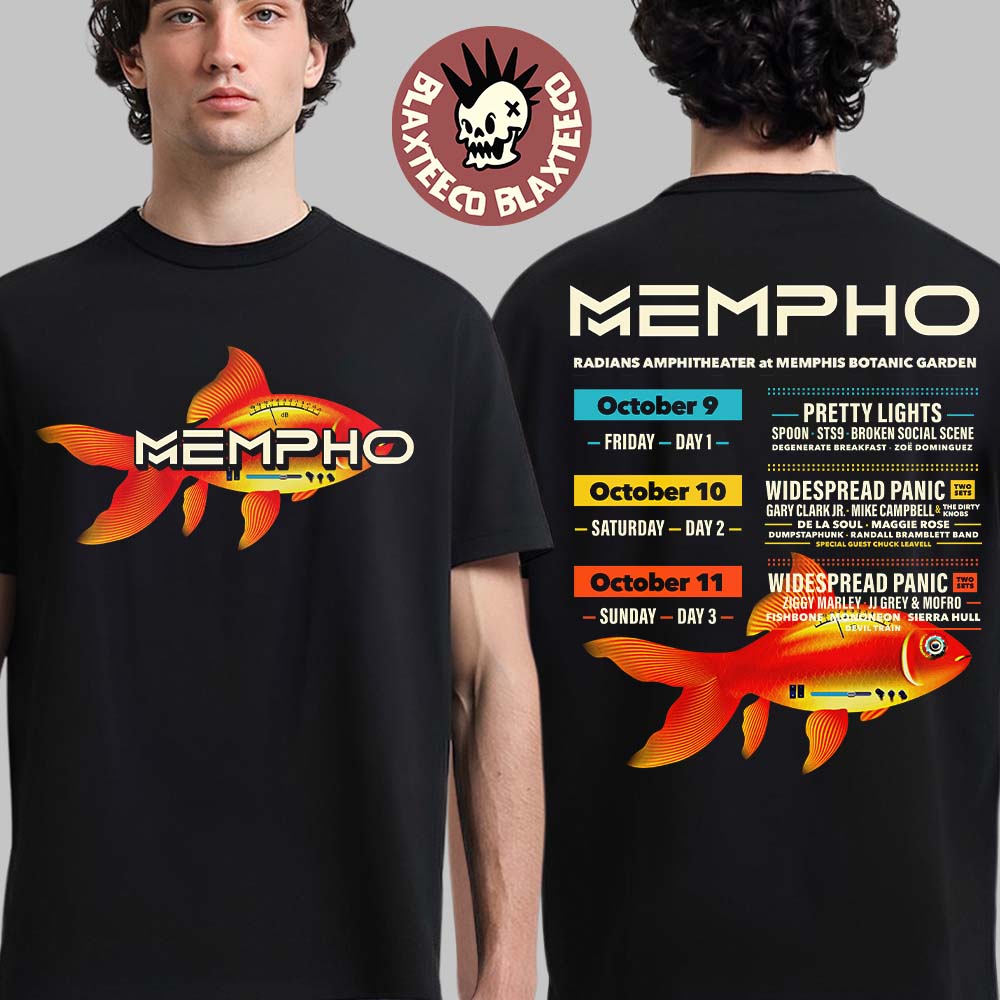Mempho Music Festival 2026 Full Lineup In Memphis Tennessee at the Radians Amphitheater at Memphis Botanic Garden From October 9 To 11 2026 T-Shirt - T-Shirt, Sweatshirt, Hoodie