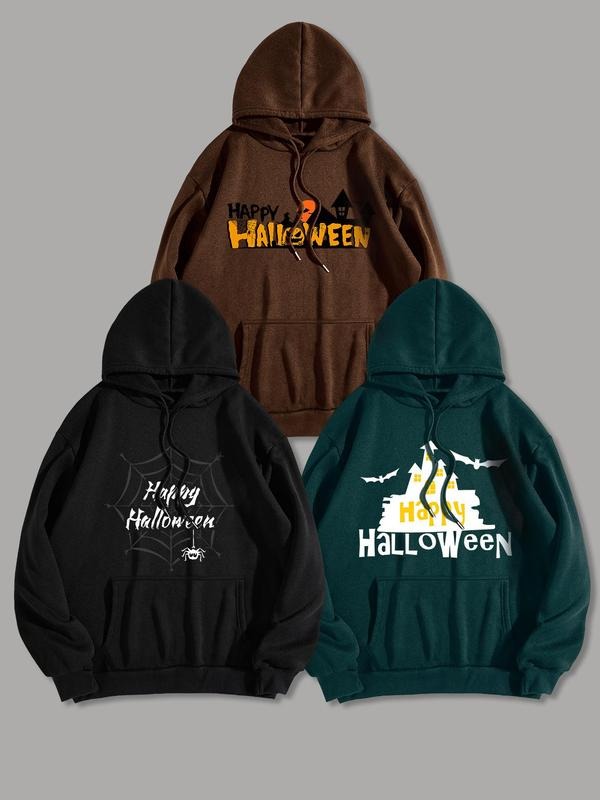 Men'WB shield Cartoon & Letter Print Drop Shoulder Hoodie, Fashion Casual Regular Fit Drawstring Pocket Hooded Sweatshirt for Daily Holiday Outdoor Wear, Men TNF for Spring & Fall style 04 - T-Shirt, Sweatshirt, Hoodie
