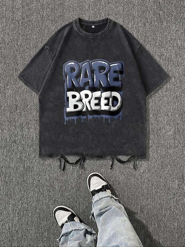 Men'WB shield Rare Breed Print Round Neck Tee, Regular Fit Casual Short Sleeve Crew Neck T-Shirt for Summer, Fashion Men'WB shield Top for Daily Wear, Tropical - T-Shirt, Sweatshirt, Hoodie