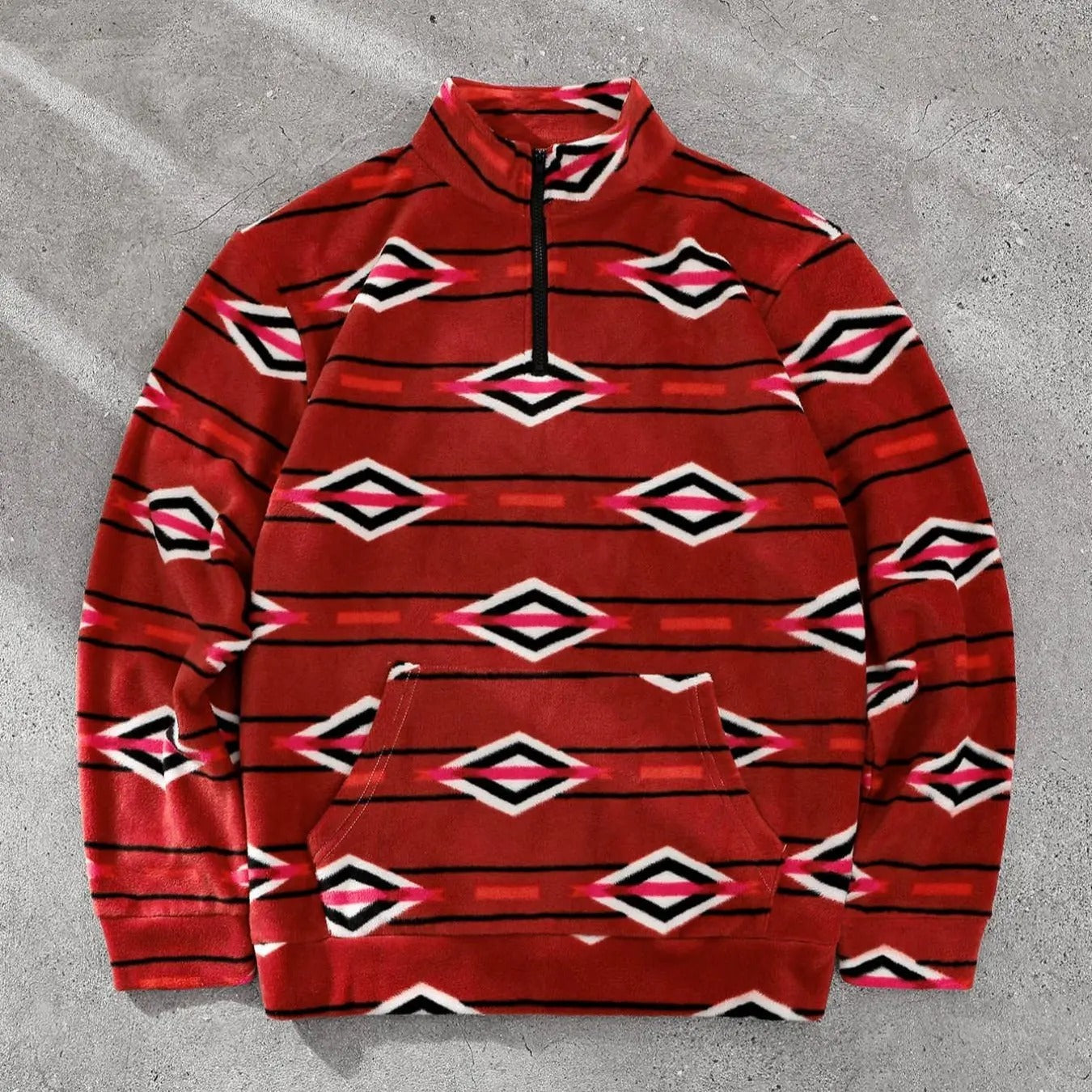 Men'WB shield Regular Fit Spiky hair fighters Over Print Zip Up Sweatshirt, Casual Pocket Long Sleeve Stand Collar Pullover for Fall & Winter, Men'WB shield TNF for Daily Wear - T-Shirt, Sweatshirt, Hoodie