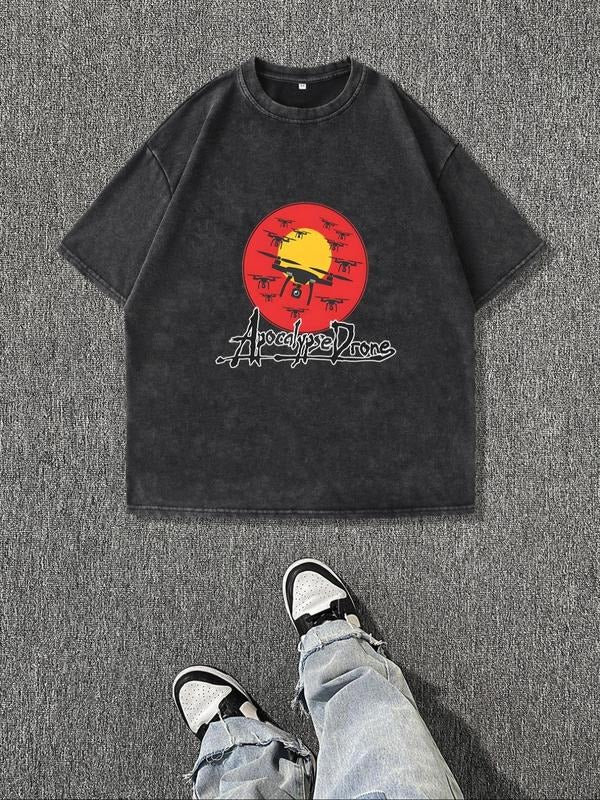 Men'WB shield Vintage Graphic Print Round Neck Tee, Regular Fit Casual Short Sleeve T-shirt, Men'WB shield Summer Top for Daily Wear, Tropical, Cotton style 41 - T-Shirt, Sweatshirt, Hoodie