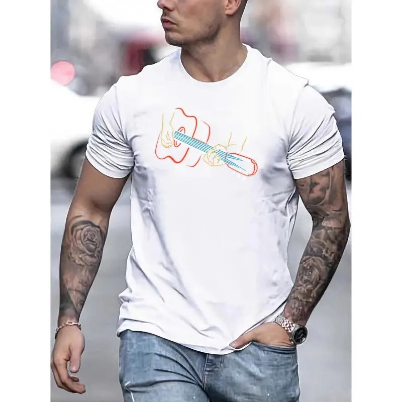 Guitar Print Casual Short Sleeve Crew Neck Outdoor - Adult & Kids T-Shirts, Sweatshirts & Hoodies apparel design preview 1