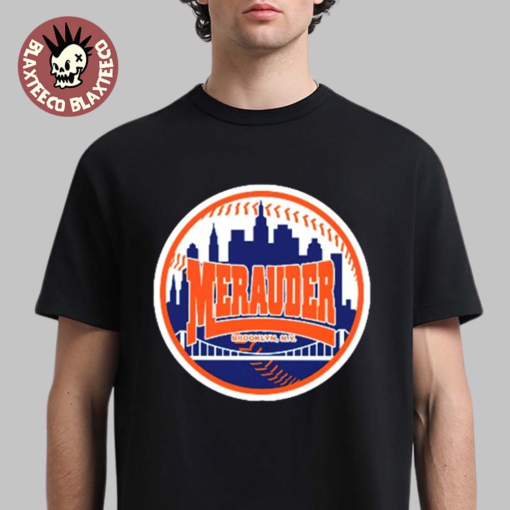 Merauder New York Mets Baseball Logo Skyline T-Shirt Unisex T-shirt, Sweatshirt, Hoodie, Long Sleeve Tee - T-Shirt, Sweatshirt, Hoodie