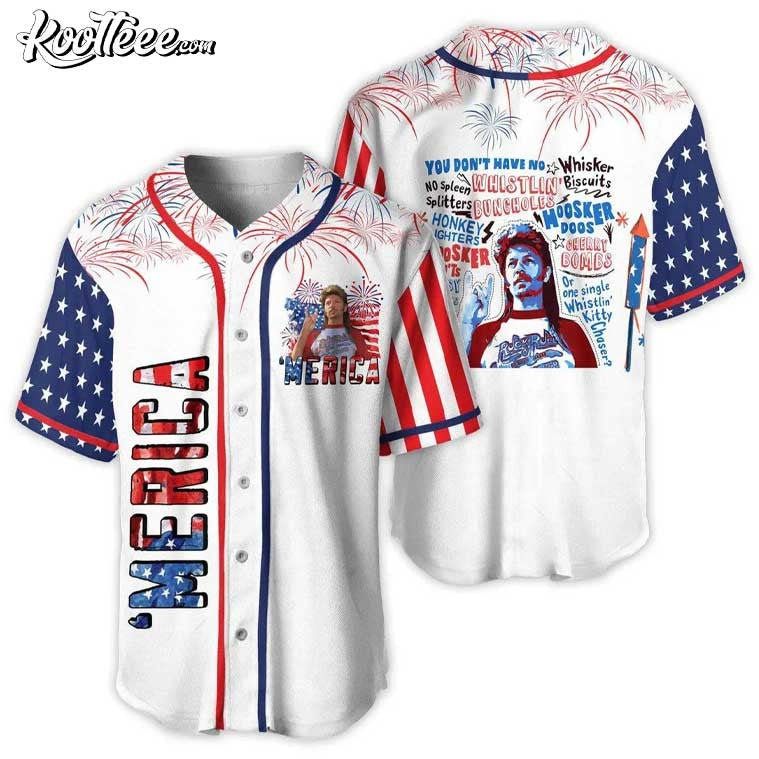 Merica Joe Dirt 4th Of July Quote Baseball Jersey baseball jersey product view 1