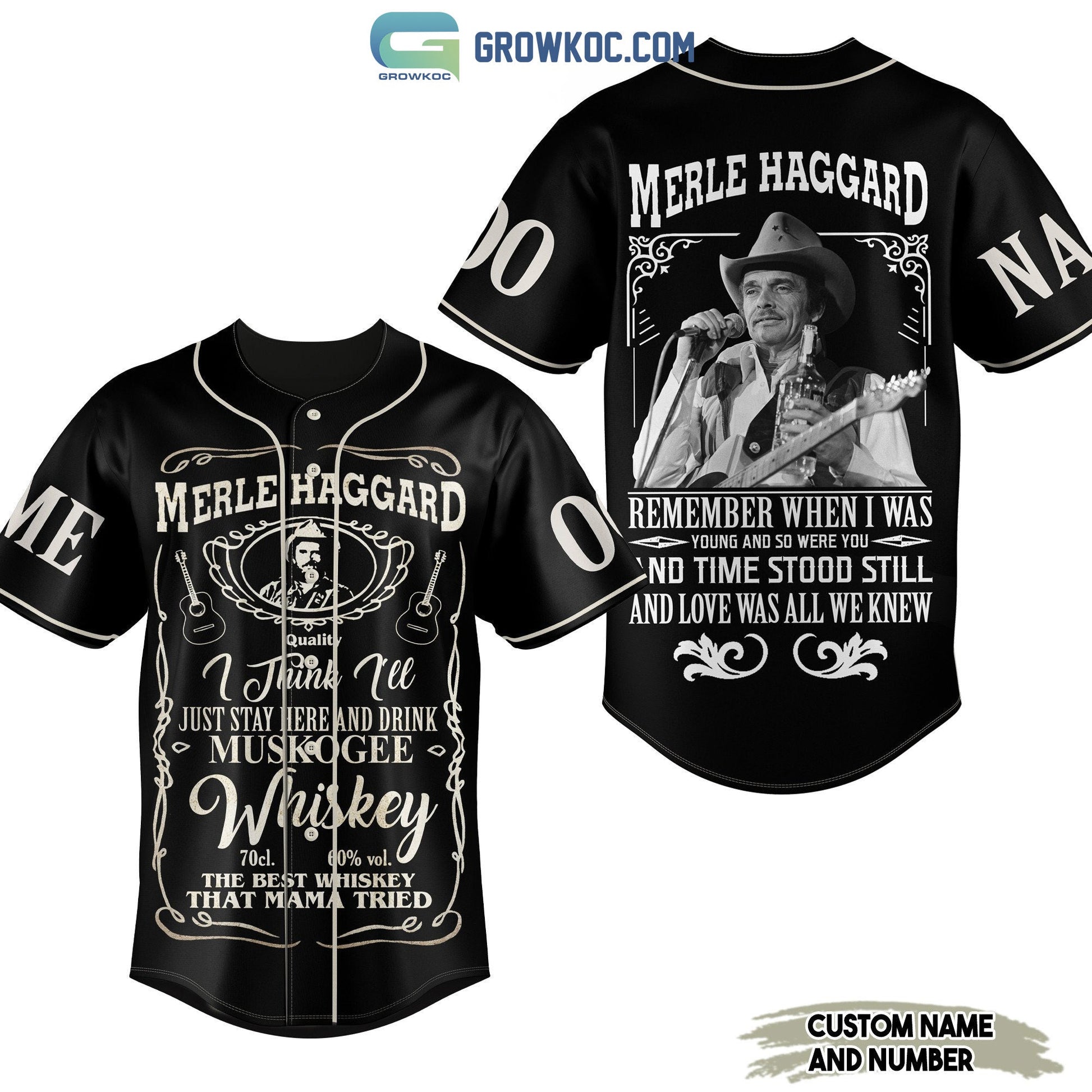 Merle Haggard Remember When I Was Young And So Were You Personalized Baseball Jersey baseball jersey product view 1