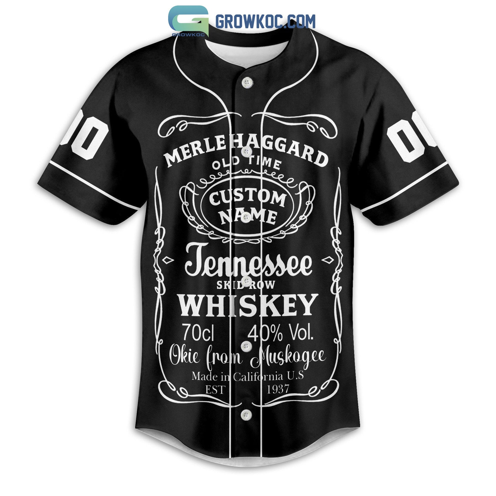 Merle Haggard Sing Me Back Home Personalized Baseball Jersey baseball jersey product view 2
