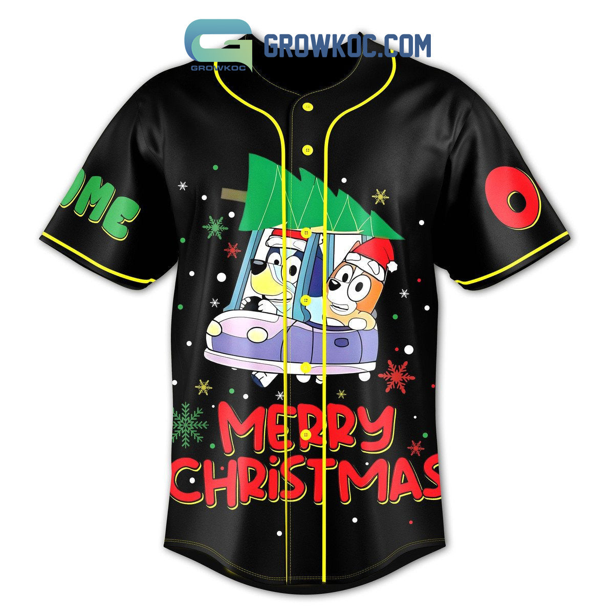 Merry Bluey Xmas Personalized Baseball Jersey baseball jersey product view 2