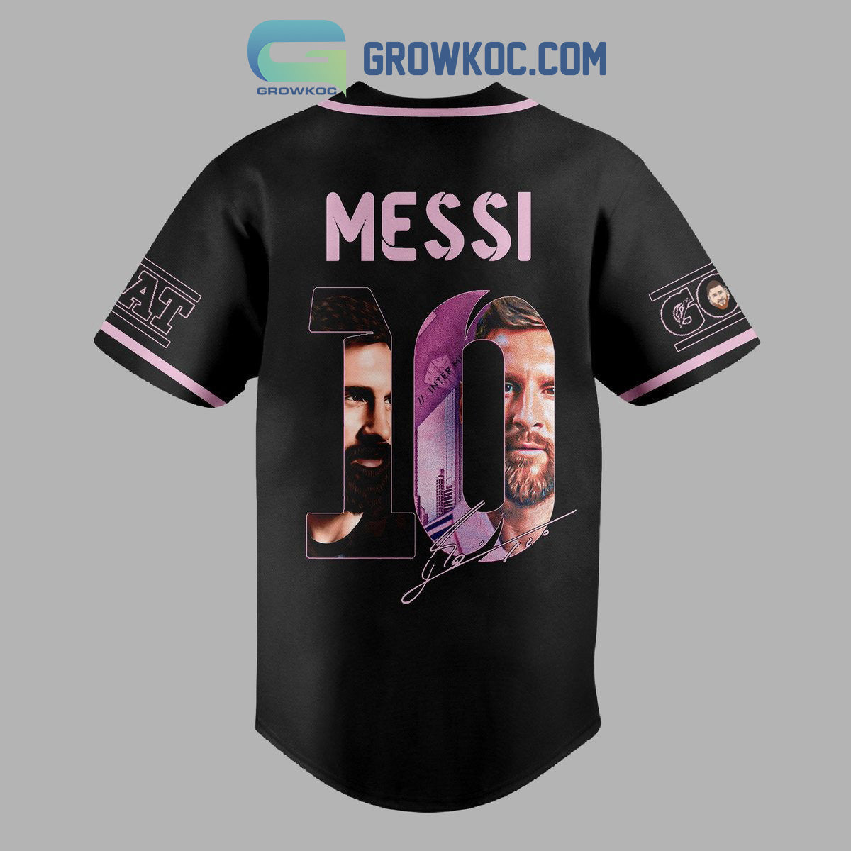 Messi 10 Goat Inter Miami Personalized Baseball Jersey baseball jersey product view 3