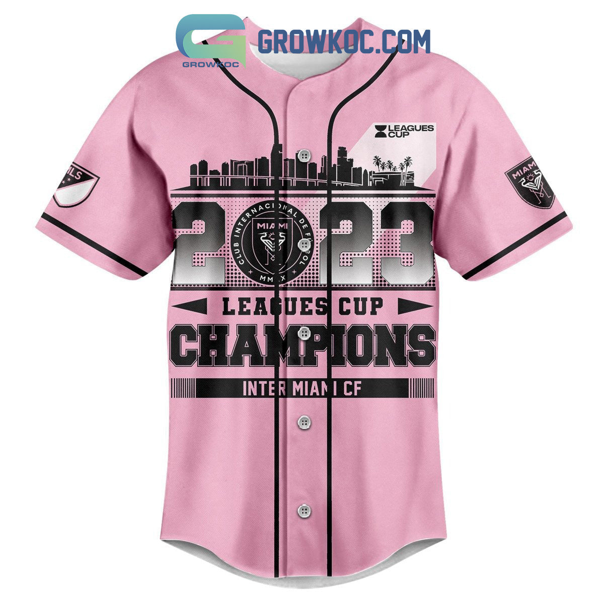 Messi 10 Goat Leagues Cup 2023 Champions Inter Miami Baseball Jersey baseball jersey product view 2