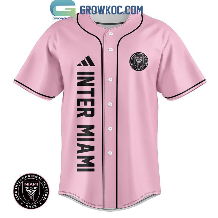 Messi 10 Inter Miami FC Pink Design Baseball Jersey baseball jersey product view 2