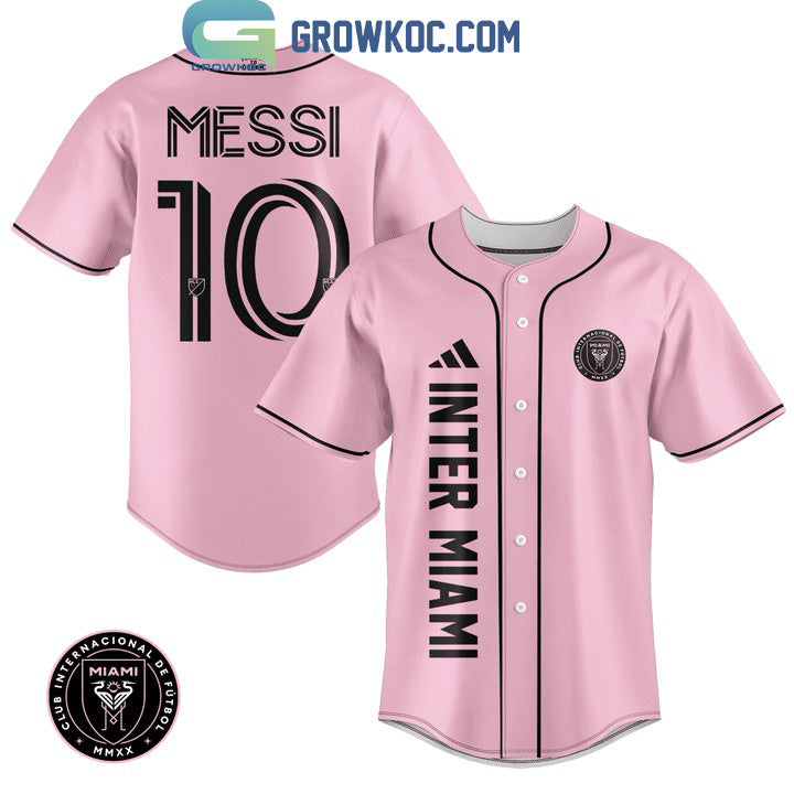 Messi 10 Inter Miami FC Pink Design Baseball Jersey baseball jersey product view 1