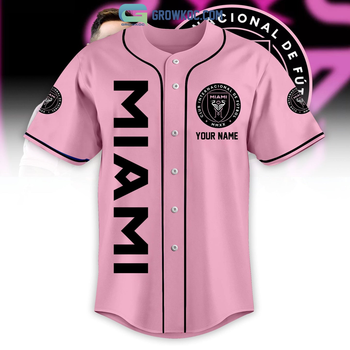 Messi 10 Miami FC Personalized Baseball Jersey baseball jersey product view 2