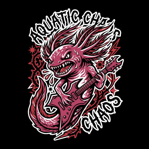 Metal Axolotl Shredding Chaos Unisex T-shirt, Sweatshirt, Hoodie, Long Sleeve Tee - T-Shirt, Sweatshirt, Hoodie