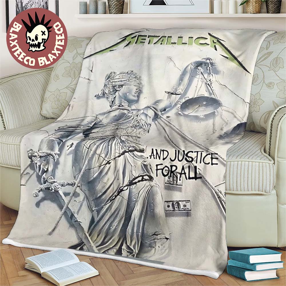 Metallica And Justice For All Album Cover Art Throw Fleece Blanket Unisex T-shirt, Sweatshirt, Hoodie, Long Sleeve Tee - T-Shirt, Sweatshirt, Hoodie