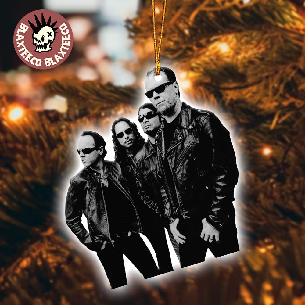 Metallica Band Photo Holiday Christmas Decorations Ornament Unisex T-shirt, Sweatshirt, Hoodie, Long Sleeve Tee - T-Shirt, Sweatshirt, Hoodie