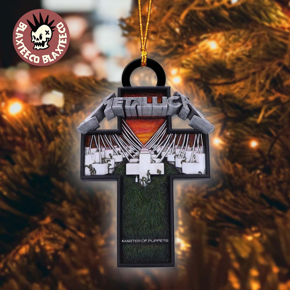 Metallica Cross Master Of Puppets Festive Album Cover With Logo 2025 Christmas Tree Decorations Ornament - T-Shirt, Sweatshirt, Hoodie