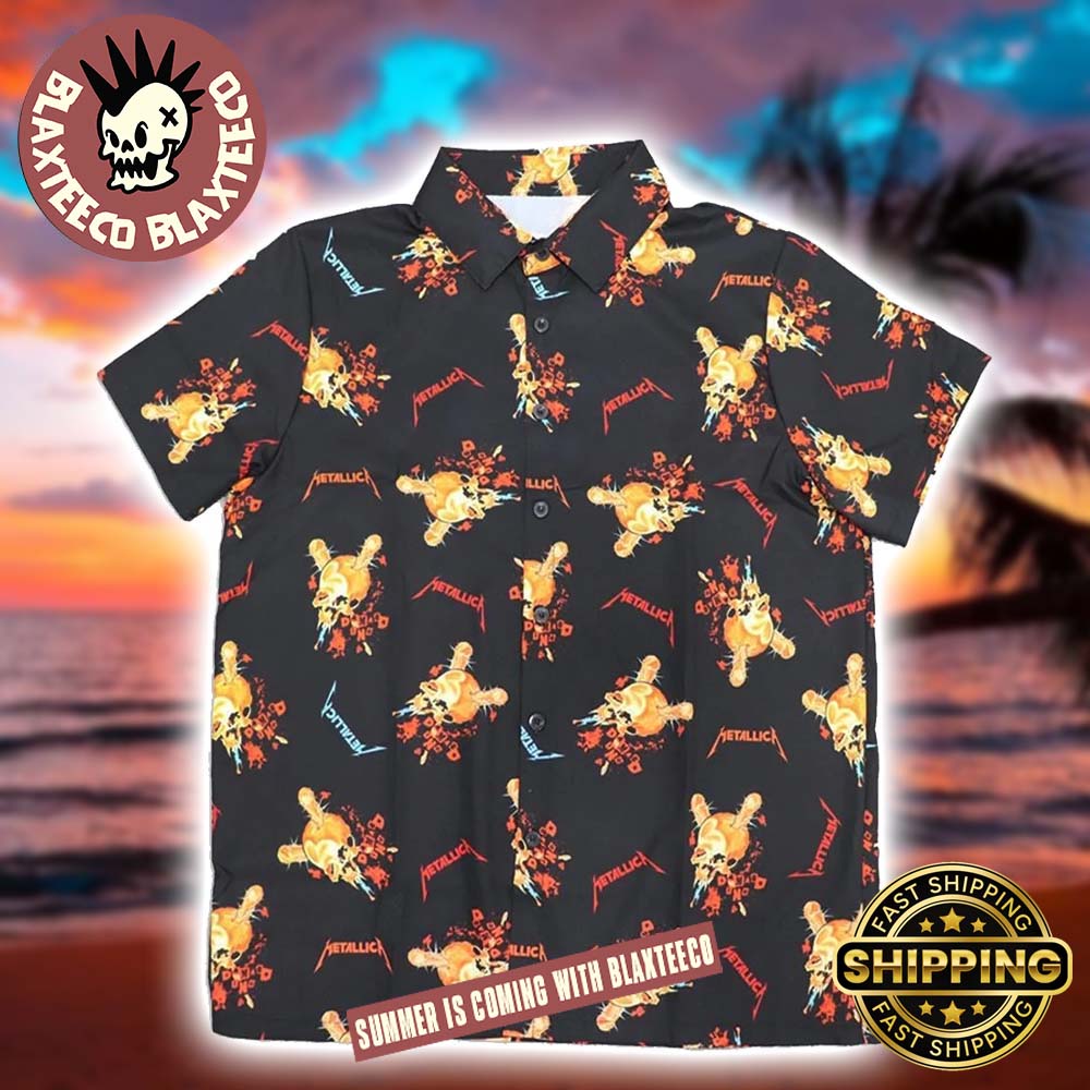 Metallica Damage Inc Skull Logo Gift For Fans Summer 2025 Hawaiian Shirt Unisex T-shirt, Sweatshirt, Hoodie, Long Sleeve Tee - T-Shirt, Sweatshirt, Hoodie