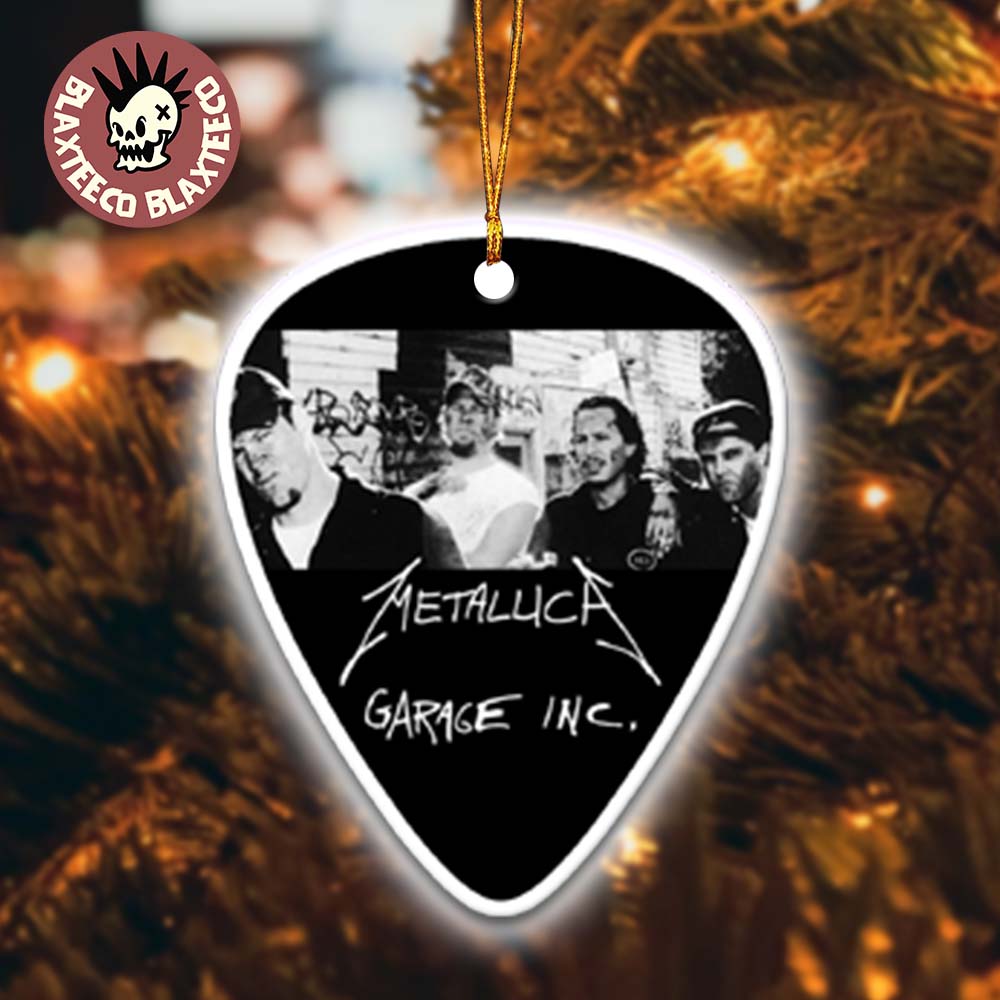 Metallica Garage Inc Band Photo Guitar Pick Shape Holiday Christmas Decorations Ornament Unisex T-shirt, Sweatshirt, Hoodie, Long Sleeve Tee - T-Shirt, Sweatshirt, Hoodie