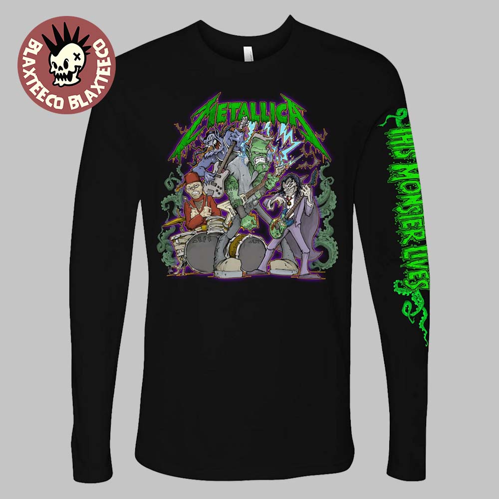 Metallica Halloween 2025 This Monster Lives X Squindo Metalli-Monsters Band Long Sleeve T-Shirt - T-Shirt, Sweatshirt, Hoodie