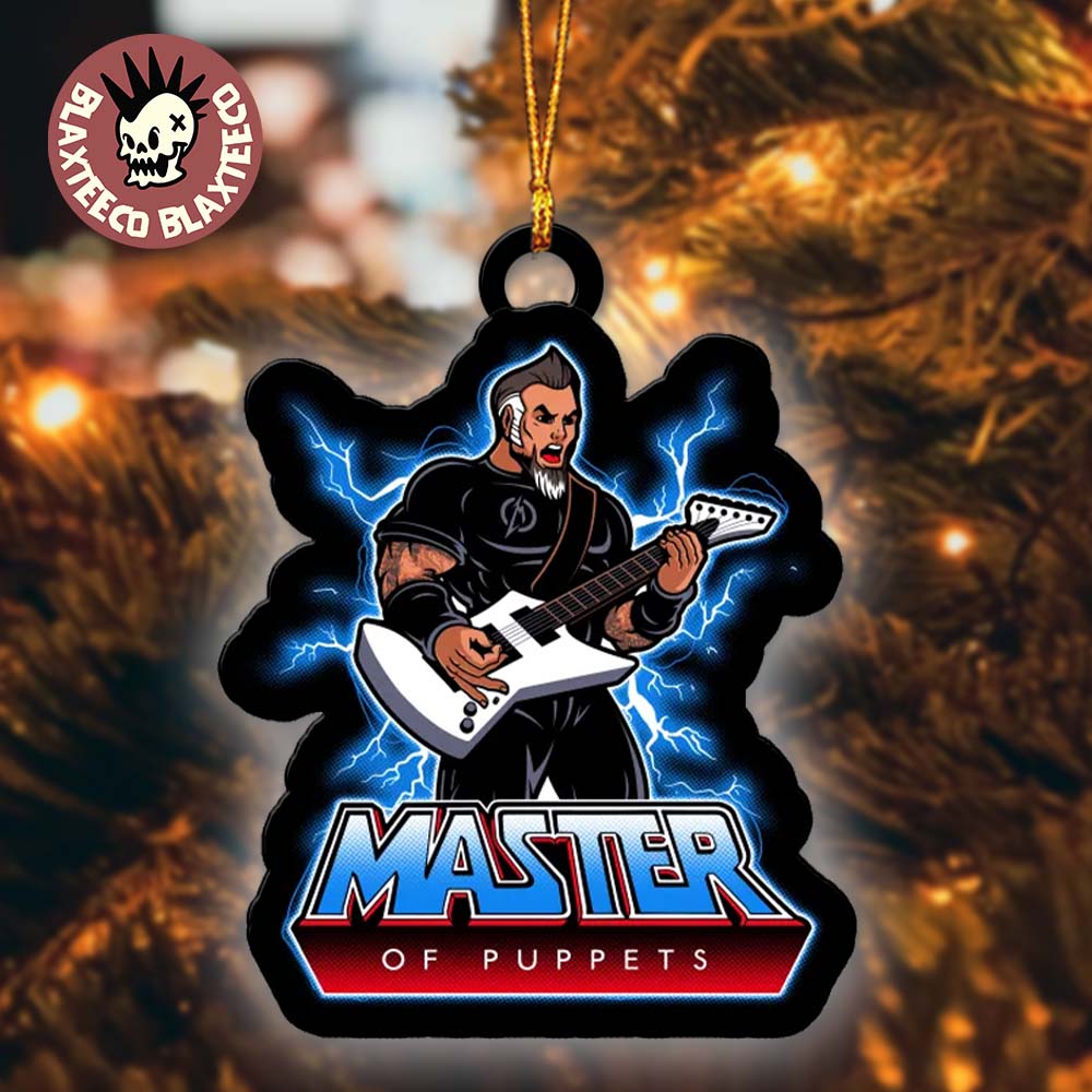 Metallica James Hetfield Playing Electric Guitar Master Of Puppets Two Sided Christmas Tree Personalized Ornament - T-Shirt, Sweatshirt, Hoodie