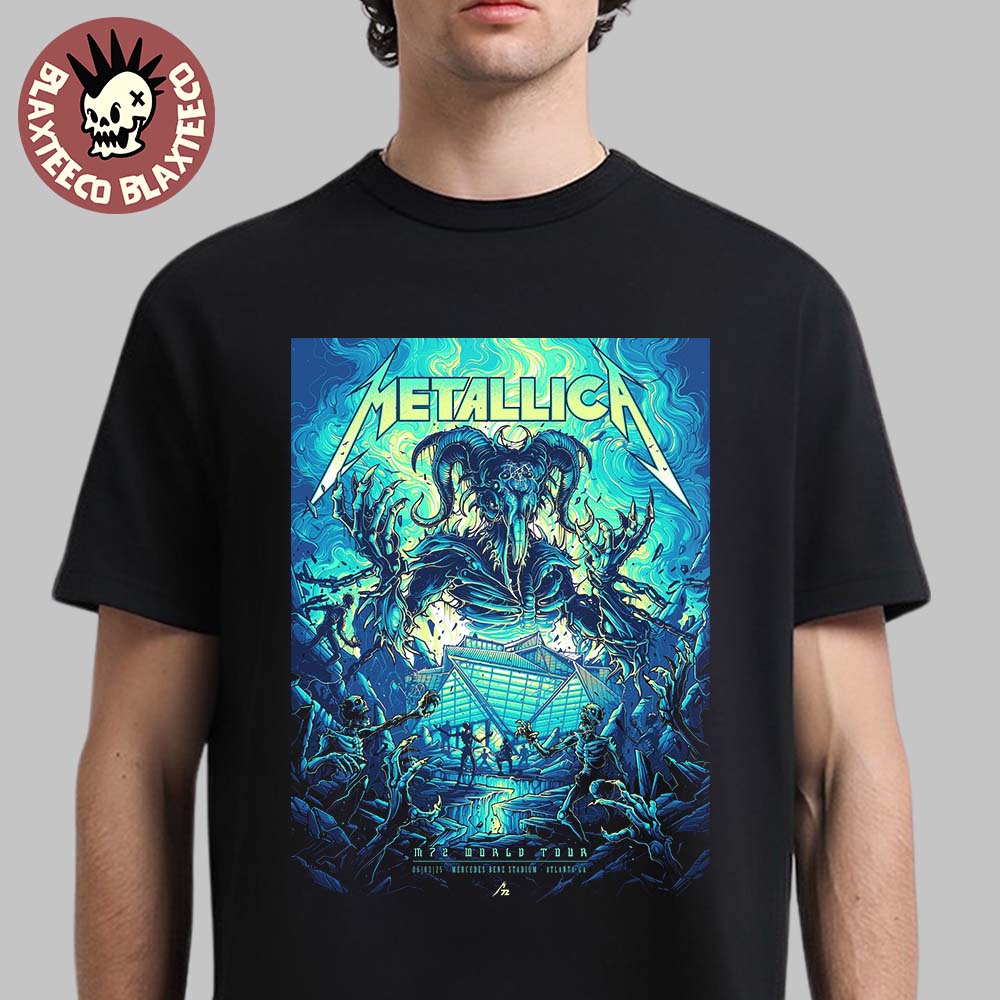 Metallica M72 Atlanta 2025 Pop Up Shop Poster In Atlanta Georgia At Mercedes Benz Stadium On June 3 2025 Unisex T-Shirt - T-Shirt, Sweatshirt, Hoodie