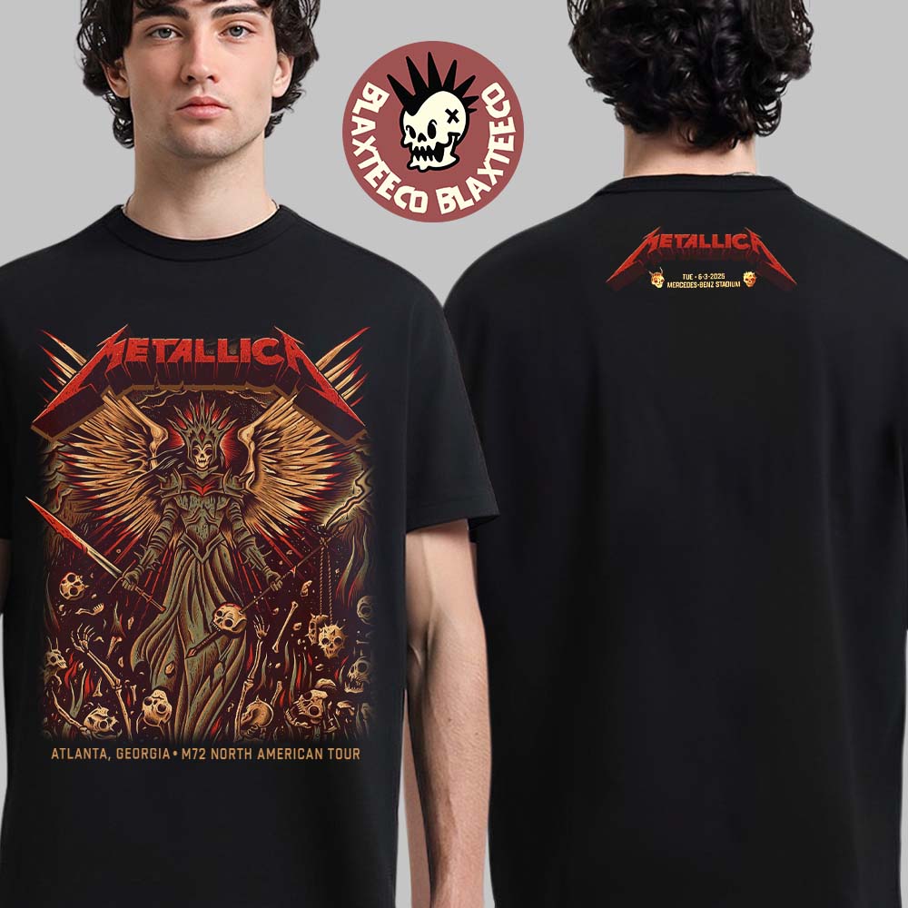 Metallica M72 Atlanta 2025 Venue Tee In Atlanta Georgia At Mercedes Benz Stadium On June 3 2025 Two Sided Unisex T-Shirt - T-Shirt, Sweatshirt, Hoodie