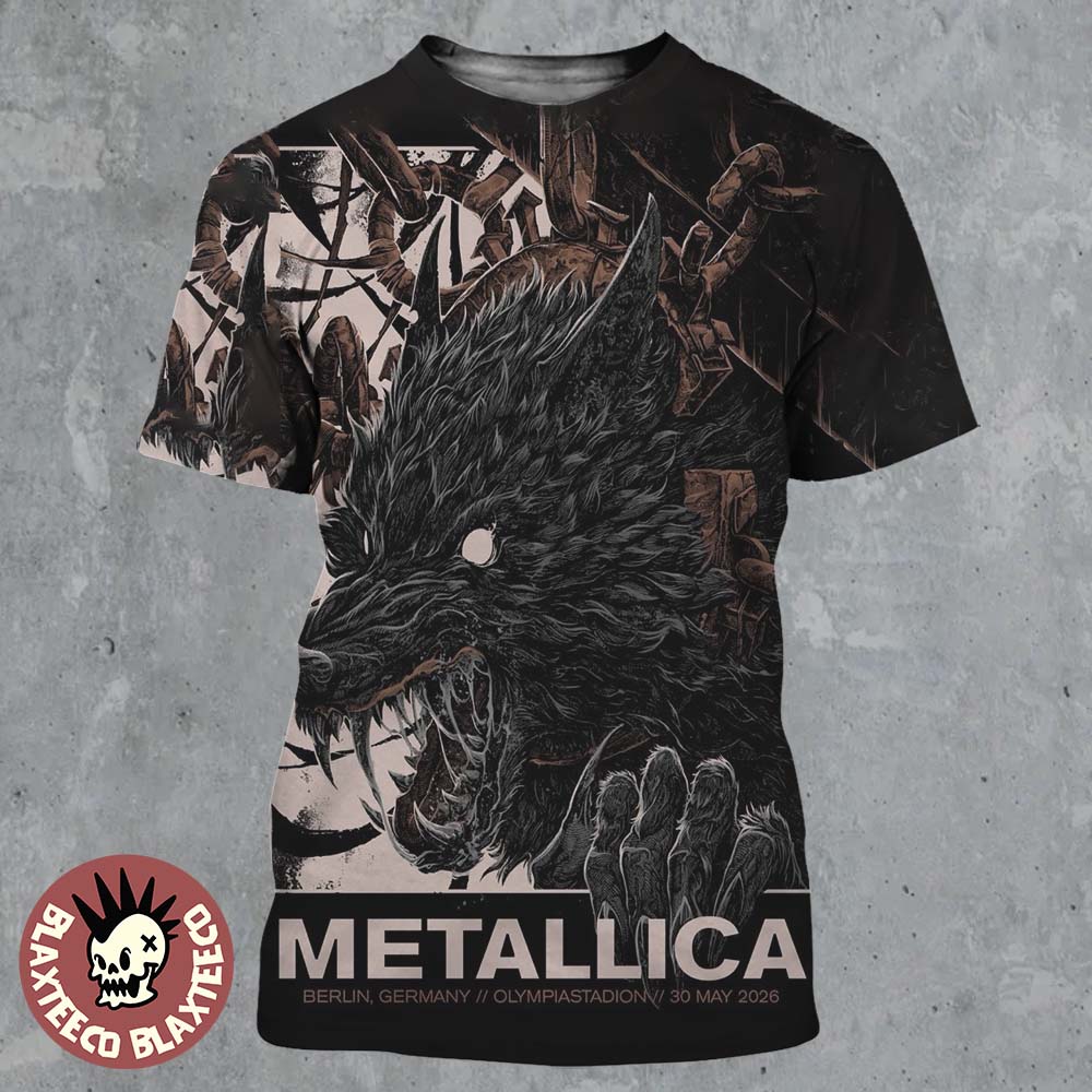 Metallica M72 Berlin Germany 2026 Pop Up Shop Poster At Olympiastadion On 30 May 2026 The Wolf Art All Over Print Shirt - T-Shirt, Sweatshirt, Hoodie