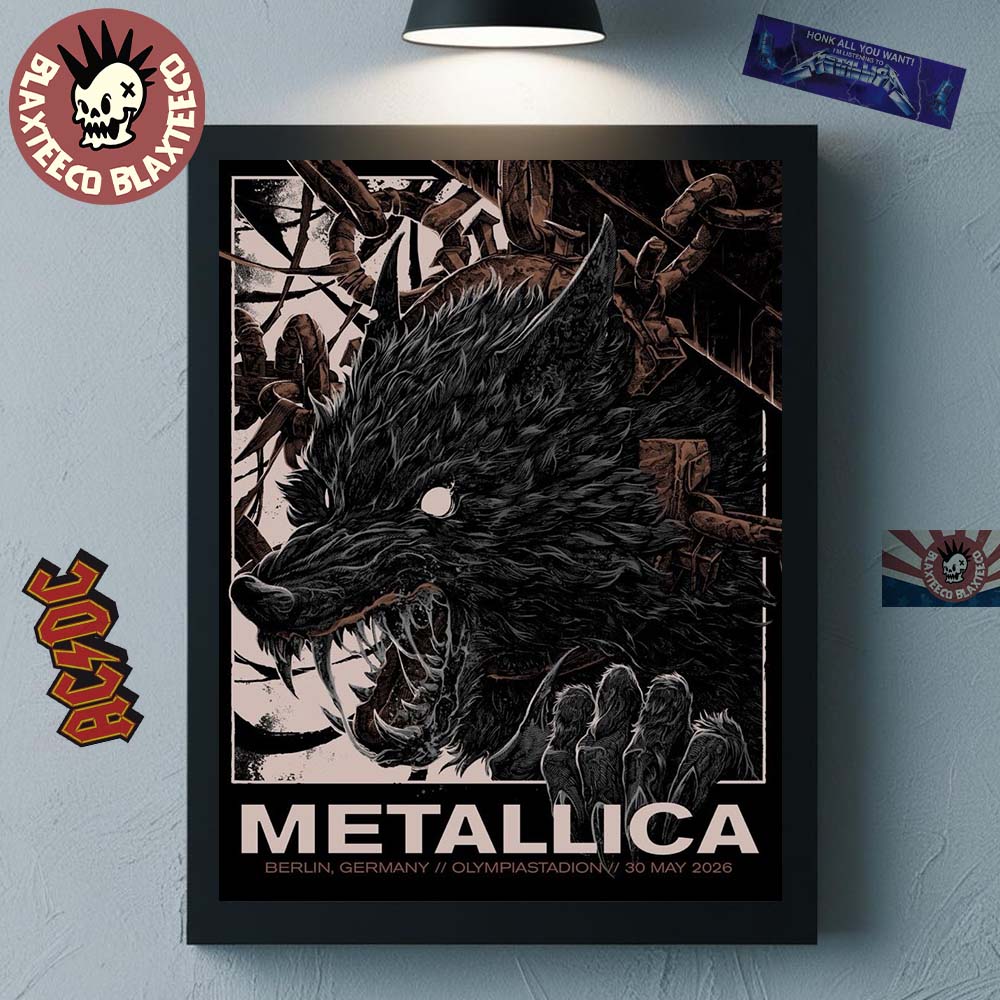 Metallica M72 Berlin Germany 2026 Pop Up Shop Poster At Olympiastadion On 30 May 2026 The Wolf Art Home Decor Poster Canvas - T-Shirt, Sweatshirt, Hoodie