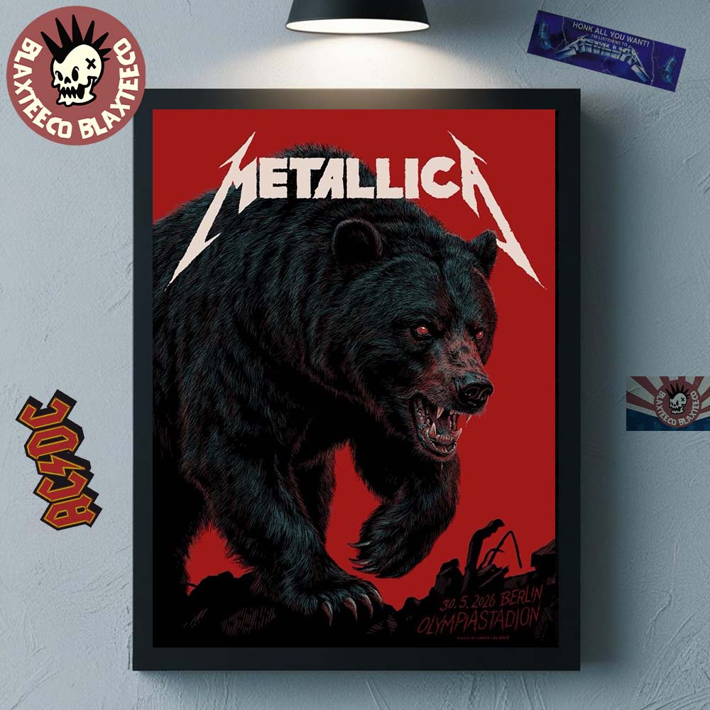 Metallica M72 Berlin Germany 2026 Venue Poster At Olympiastadion On 30 May 2026 The Bear Art Home Decor Poster Canvas - T-Shirt, Sweatshirt, Hoodie