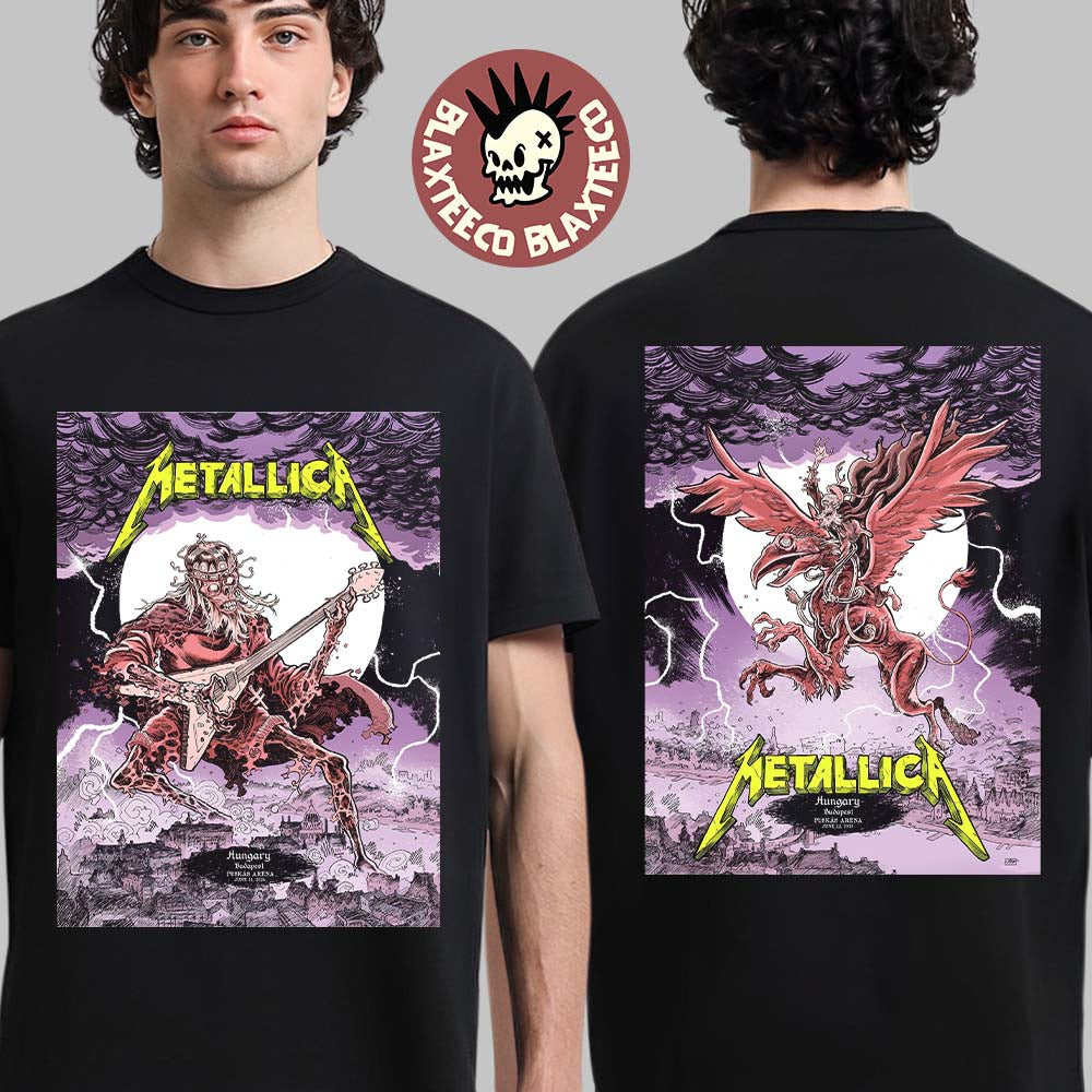 Metallica M72 Budapest Hungary 2026 Night 1 And 2 Combined Set Event Poster At Puskas Arena On June 11 And 13 2026 Two Sided T-Shirt - T-Shirt, Sweatshirt, Hoodie