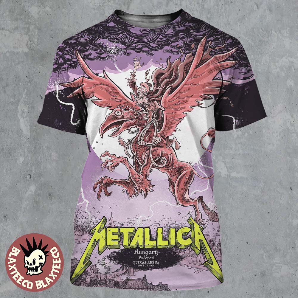 Metallica M72 Budapest Hungary 2026 Night 2 Event Poster At Puskas Arena On June 13 2026 The Chimera Art All Over Print Shirt - T-Shirt, Sweatshirt, Hoodie
