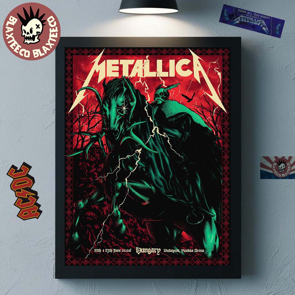Metallica M72 Budapest Hungary 2026 Pop Up Shop Poster At Puskas Arena On 11 And 13 June 2026 The Death Knight Art Home Decor Poster Canvas - T-Shirt, Sweatshirt, Hoodie