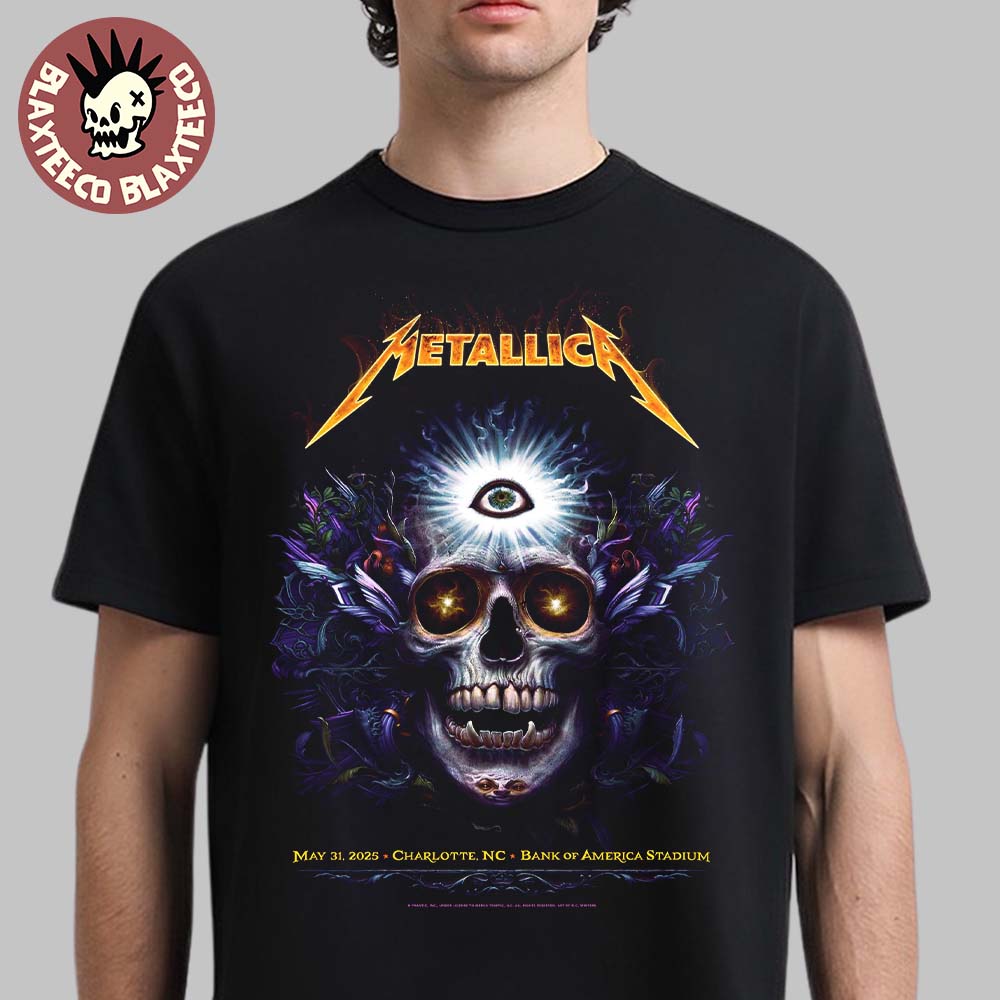 Metallica M72 Charlotte 2025 Venue Poster In Charlotte North Carolina At Bank Of America Stadium On May 31 2025 Essentials T-Shirt - T-Shirt, Sweatshirt, Hoodie