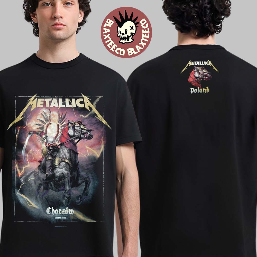 Metallica M72 Chorzw 2026 Pop Up Shop Tee In Chorzw Poland On 19 May 2026 At Stadion Slaski The Death Winged Hussars Two Sided T-Shirt - T-Shirt, Sweatshirt, Hoodie